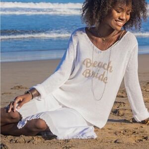 Wooden Ships BEACH BRIDE - S/M White/Cream Knit Sweater